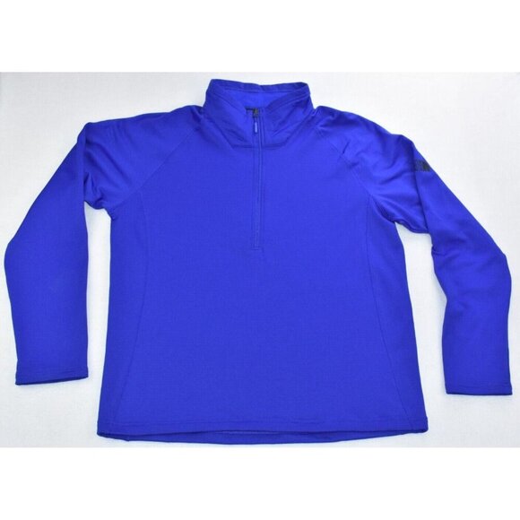 North Face Mountain Peaks Men's Sweatshirt Size XL 1/4 Zip Blue Pullover Logo Co - Picture 1 of 15